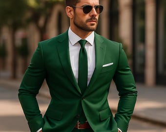 Emerald Green 2 Piece Suit Men | Elegant Formal Wear | Stylish Tailored Outfit