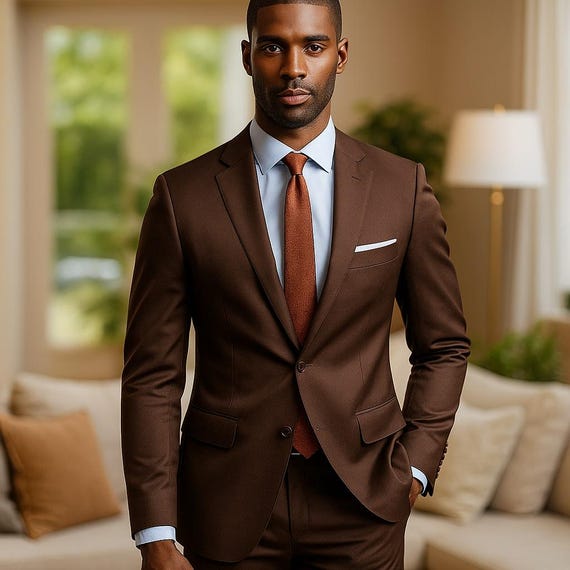 princess polly baby blue dress Men's Light Brown Tuxedo Suit with Black Satin Lapel