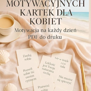 50 kobiecych カート motywacyjnych po polsku | PDF から druku |ミニマリズム、強さ、そして穏やかさ
