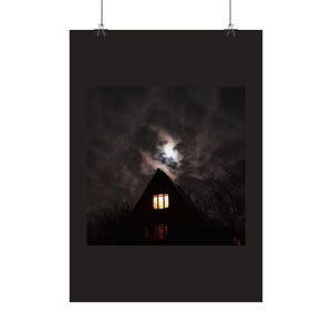 Wall Art, Moon behind Clouds, Celestial Poster, Night Sky Print, Lunar Decor, Astronomy Art, Space Wall Decor