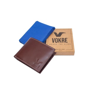 VOKRE Couro Genuíno Masculino com Bloqueio RFID, Coleus
