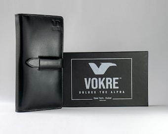 VOKRE Buffalo Leather Passport Wallet, RFID Blocking Travel Organizer