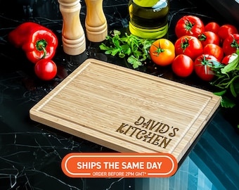 Tabla de cortar personalizada para papá: regalo de madera grabado para papá, ideal para cocinar, barbacoas, regalo divertido o sentimental.