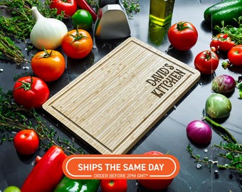 Personalised Father’s Day Chopping Board, Engraved Bamboo Cutting Board Gift For Dad, BBQ Lover, Kitchen Chopping Board Gift, Gift For Him