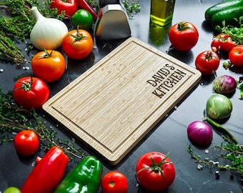 Planche à découper personnalisée pour la fête des pères, cadeau de planche à découper en bambou gravée pour papa, amateur de barbecue, cadeau de planche à découper de cuisine, cadeau pour lui