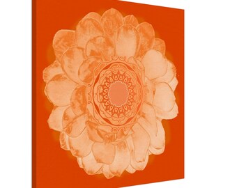 Arte su tela con mandala di fiori astratti - Decorazione murale tranquilla per casa e ufficio