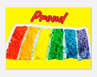 Poster torta arcobaleno orgoglioso - Celebra la speranza e l&#39;inclusività - Arte murale colorata
