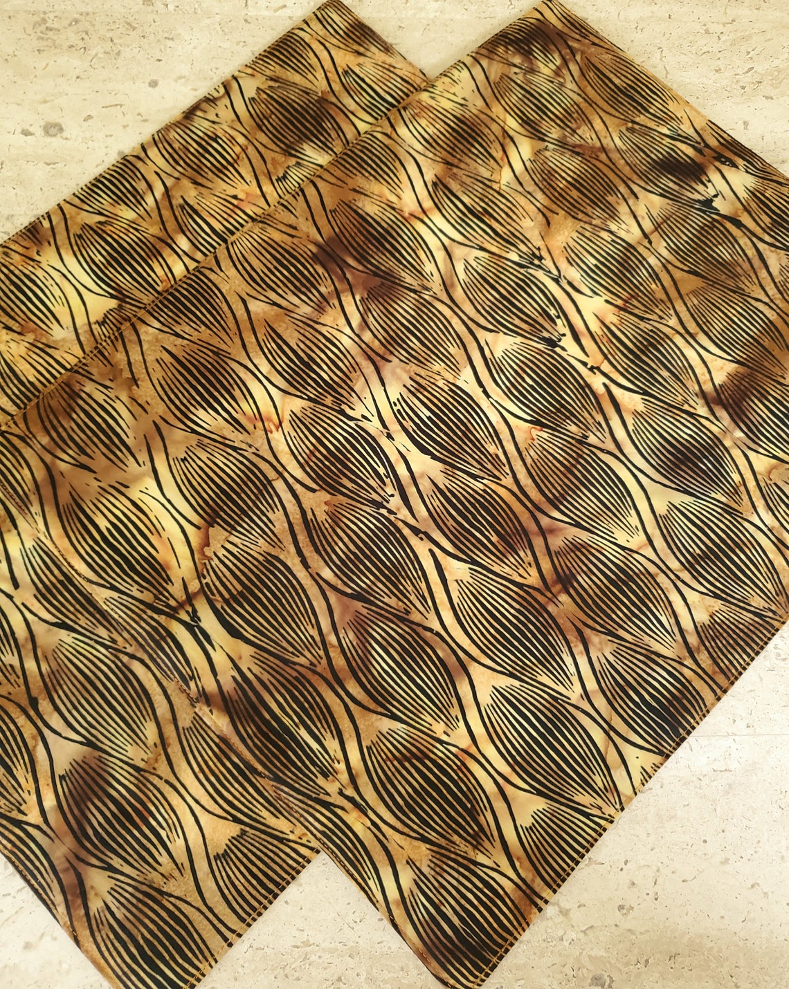 Modern Black and Gold Placemats Set of 2 Batik Placemats Etsy