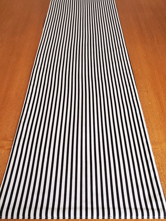 Home & Living Table Linens Black and Cream Reversible Table Runner