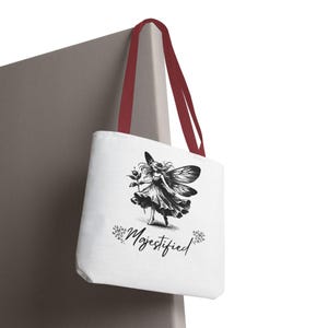 Majestified Fairy Tote Bag, Cute Fairy Bag, Floral Tote for Women, Boho Chic Accessory, Gift for Fairies Lover, Everyday Use