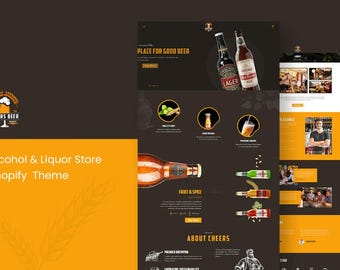 Cheerx Alcohol Liquor Whisky Store Shopify Theme Wine Beer Shop Template Spirits Ecommerce Website Design