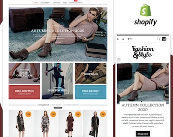 Online-Shop Shop-Design | Kleidung, Lebensmittelgeschäft, Mode (Digitaler Download)