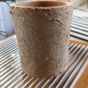 Vintage Handmade Terracotta Studio Pottery Cachepot | Rustic Clay Vessel | Organic Modern Planter | Wabi Sabi Decor