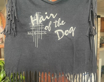 Rare Vintage Original 1980’s Hair of the Dog Palm Springs Cali Customized Fringe T-Shirt Size M