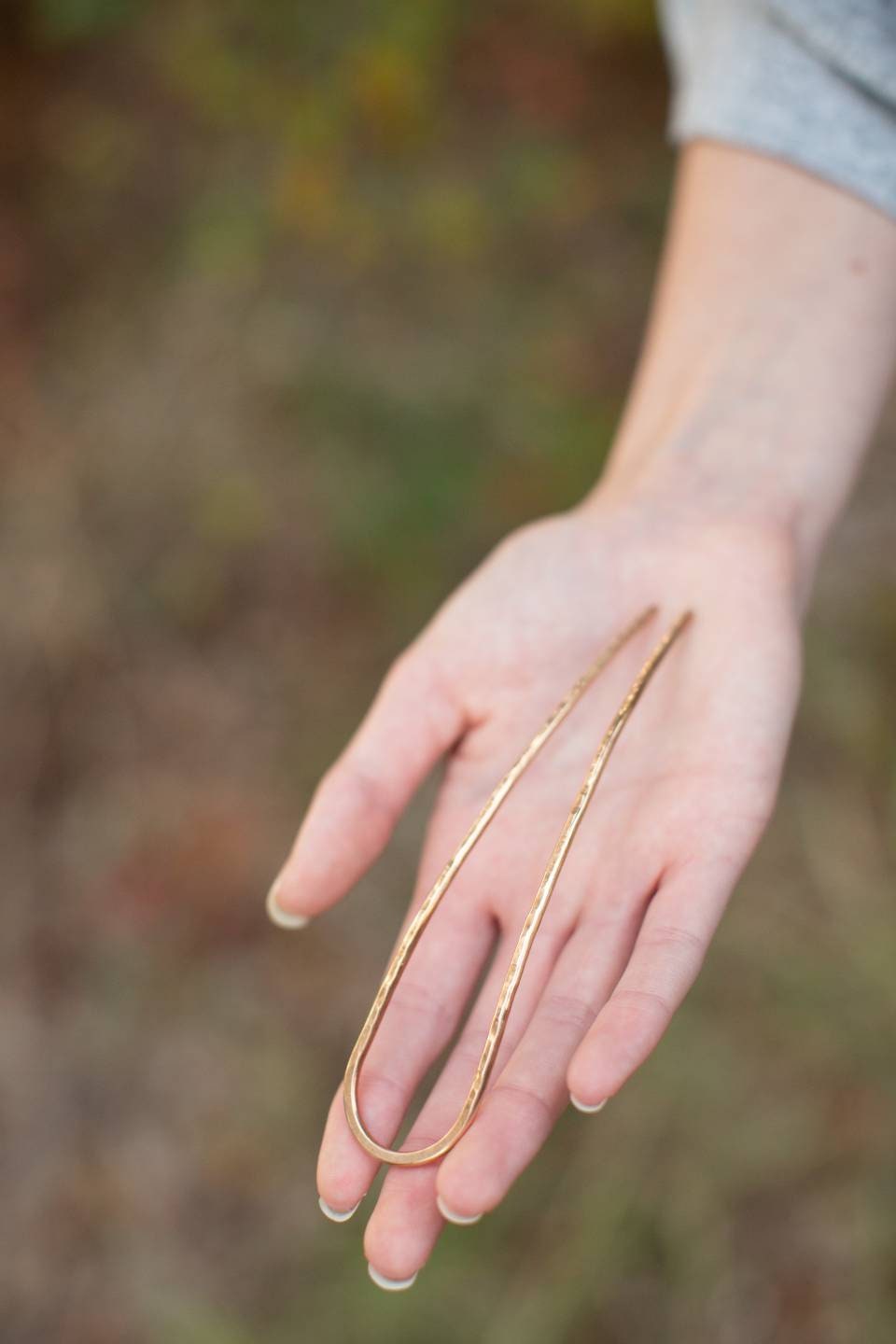Metal Hair Accessory Hair Arch Bun Hair Pin Hammered Bronze Etsy