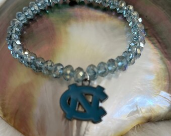 University of North Carolina at Chapel Hill Tarheels Sparkling Blue Crystal Charm Spirit Bracelet