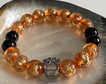 Cincinnati Football  Orange and Black Spirit Paw Bracelet