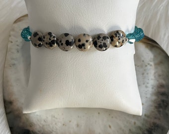 Jacksonville Jaguars Football Black spotted teal and gold silver Paw spirit bracelet