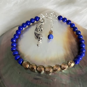 University of Pittsburgh Pitt Panthers Blue and Pitt Gold Silver Panther Mascot Spirit charm bracelet