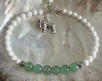 Marshall University Thundering Herd Green and White Bison Mascot Charm Spirit School Bracelet