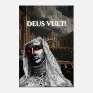 Deus Vult Wall Art / Christian Wall Art / Christianity Home Decor / Faith Print / King Baldwin Canva / Orthodox Wall Art / Catholic Painting