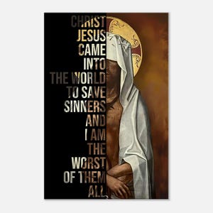 Jesus Christ Saves Sinners - Wall Art / Christian Decur / Christianity Home Print / Jesus Painting / Christ Portrait / Orthodox / Catholic
