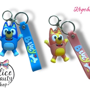 Bluey Schlüsselanhänger / Mädchen Zubehör / Rucksack Zubehör für Kinder Bingo