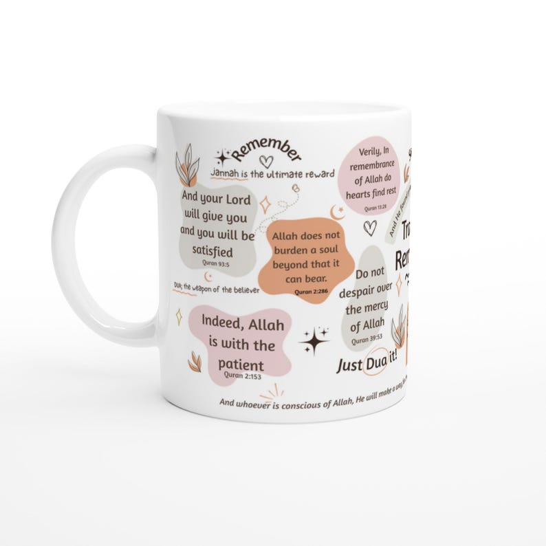 Islamic Reminder Mug, Faith & Quran Quotes| Muslim Gift Coffee Cup image 9