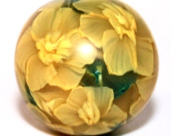 Polymer Clay Glass-like Murrine Translucent Cane Daffodil and other Flowers Tutorial