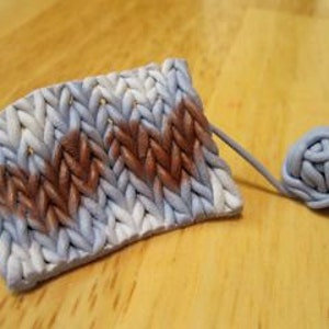 Polymer clay granny square afghan tutorial: How to make a miniature knit or crochet blanket image 3