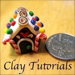 How to make a miniature gingerbread house ornament out of polymer clay: Fimo tutorial