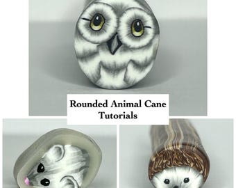 Polymer Clay Owl Mouse and Hedgehog Cane Tutorials