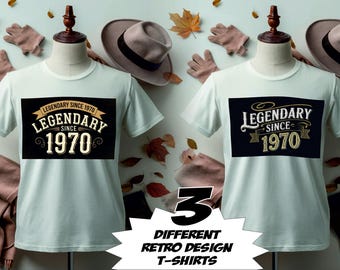 A retro-themed t-shirt 3  design with a classic typography layout SINCE 1970