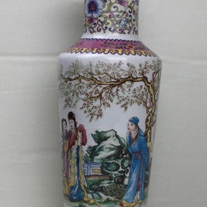 Vintage Pottery Vase, Chinese Porcelain Vase, Signed Vase, Home Decor, Chinese Pottery, Flower Vase, Decor Gift, Asian Vase, Collectible