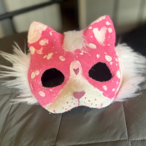 Pink Heart Therian mask