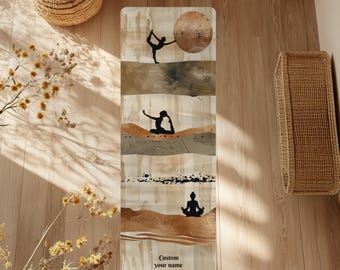 Custom Rubber Yoga Mat with Inspirational Design, Eco-Friendly Exercise Mat, Personalized Yoga Gift, Home Fitness Essential, Meditation Mat