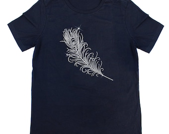 Feather Sparkle Rhinestone T-Shirt, Rhinestone Tee, Sparkly, Bedazzled T-shirt, Gift For Her, Gift For Him