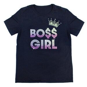 Boss Girl Sparkle Rhinestone T-Shirt, Rhinestone Tee, Sparkly, Bedazzled T-shirt, Gift For Her, Gift For Him