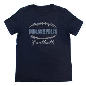 Indianapolis Football Sparkle Strass T-Shirt, Fussball, Strass T-Shirt, glitzernd, schillernd T-Shirt, Geschenk für sie, Geschenk für ihn