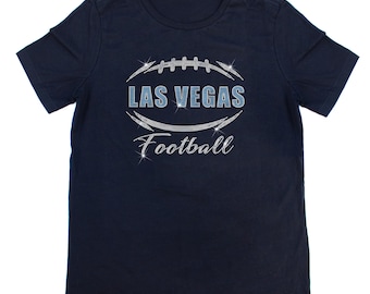 Las Vegas voetbal Sparkle strass T-shirt, voetbal, strass T-shirt, sprankelend, bedazzled T-shirt, cadeau voor haar, cadeau voor hem