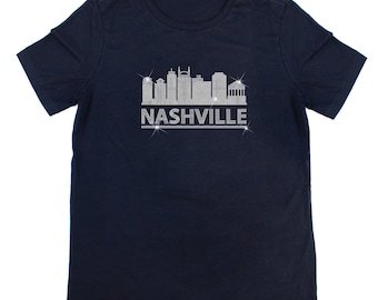 Nashville City Sparkle strass T-shirt, land, strass T-shirt, sprankelend, bedazzled T-shirt, cadeau voor haar, cadeau voor hem