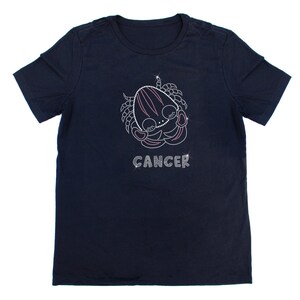 Cancer Sparkle Rhinestone T-Shirt, Zodiac, Rhinestone Tee, Sparkly, Bedazzled T-shirt, Gift For Her, Gift For Him