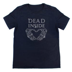 Dead Inside Sparkle Rhinestone T-Shirt, Rhinestone Tee, Sparkly, Bedazzled T-shirt, Gift For Her, Gift For Him