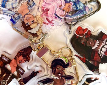 Starlight Express Coach Keychain Set - Dinah, Buffy, Ashley, Pearl, Belle
