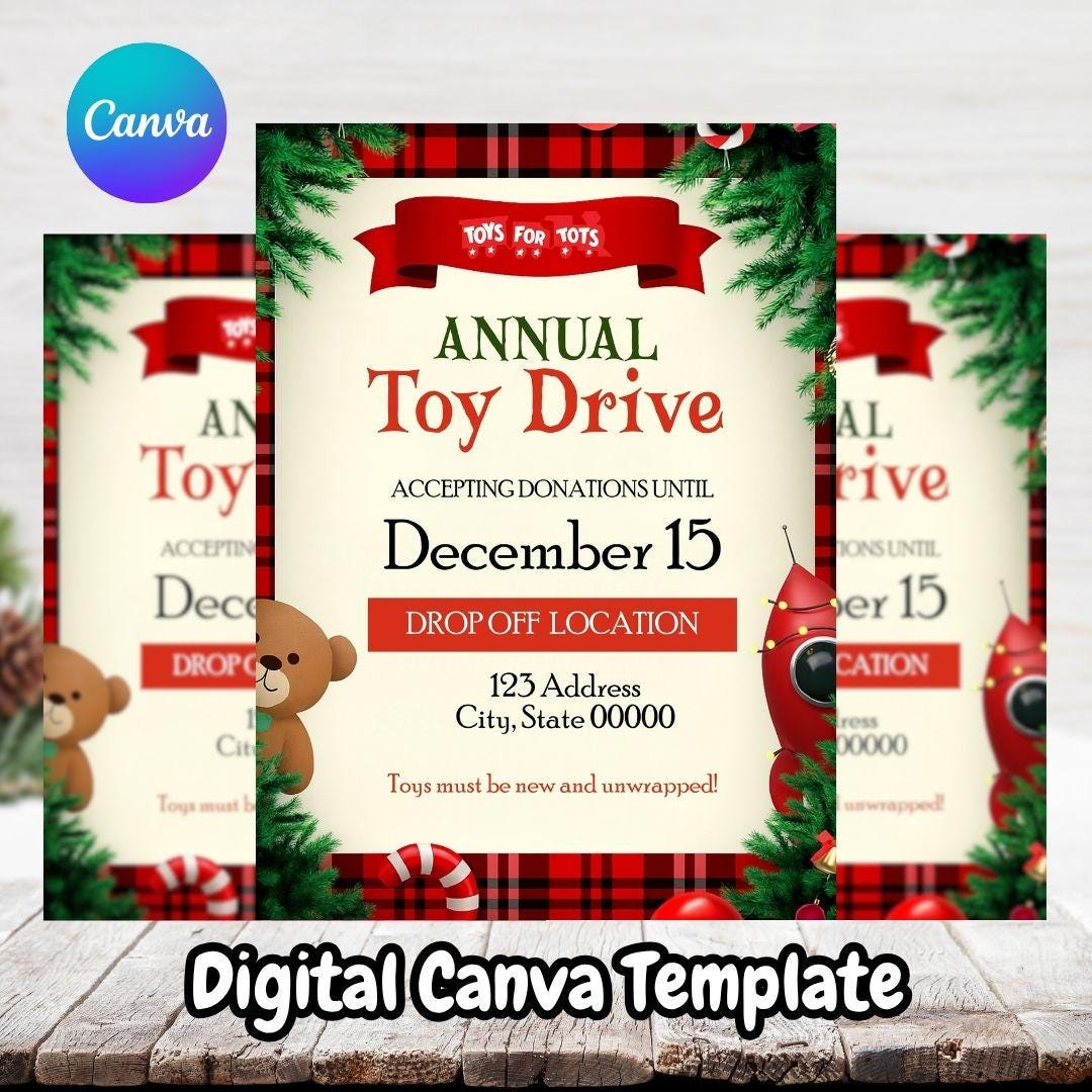 Volantino della raccolta di giocattoli Toys For Tots