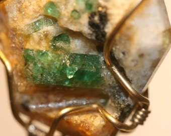 Stunning Emerald Pendant Crabtree Perfection Gold Filled Wire
