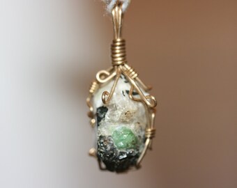 Emerald Pendant Crabtree NC Gold Filled Wire
