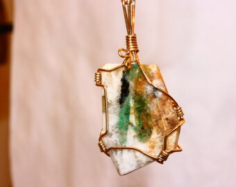 Emerald Pendant Gold Filled Wire