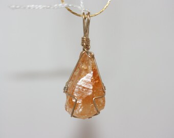 Citrine Pendant Gold Filled Wire Wrap