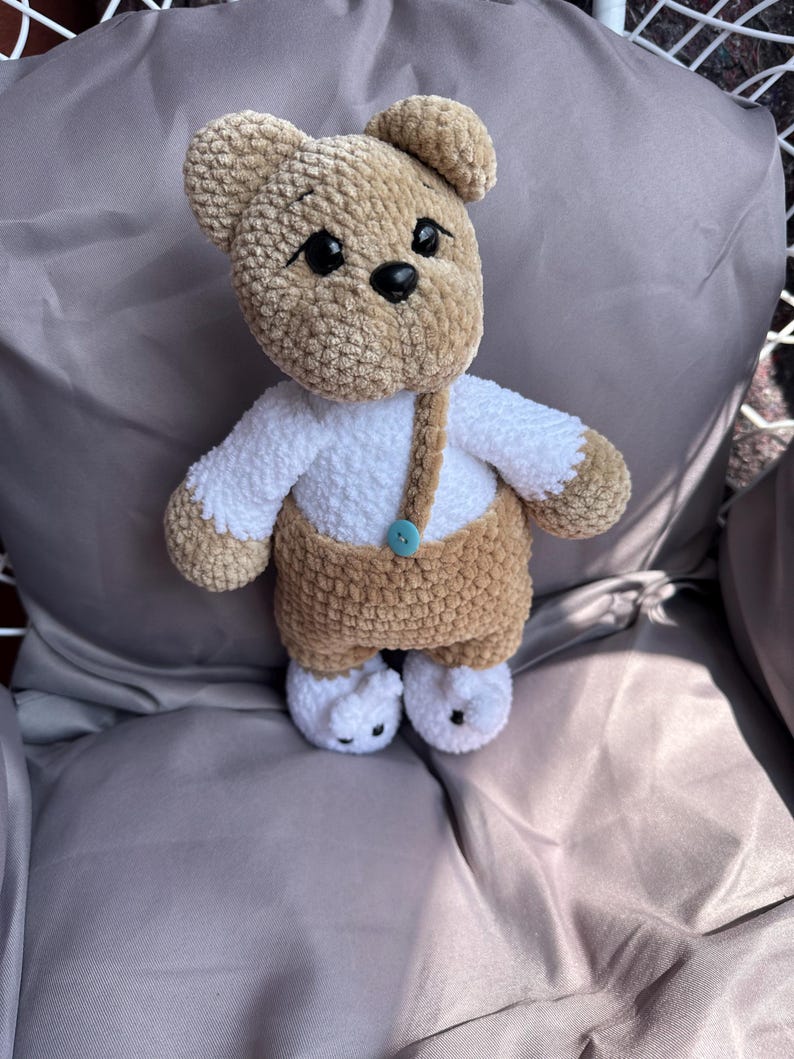 Knitted Teddy Bear - Etsy
